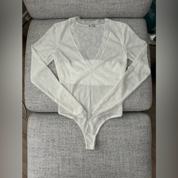 Free People Tops - Free People Imtimately white thong bodysuit​​​​​​​
